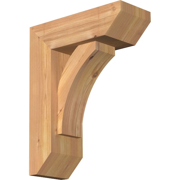Ekena Millwork Thorton Slat Smooth Bracket w/ Offset Brace, Western Red Cedar, 5 1/2"W x 14"D x 18"H BKT0604X14X18THR06SWR - main